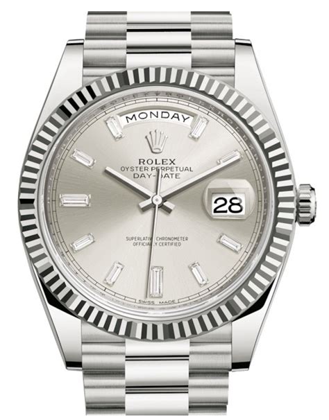 rolex day date silver dial